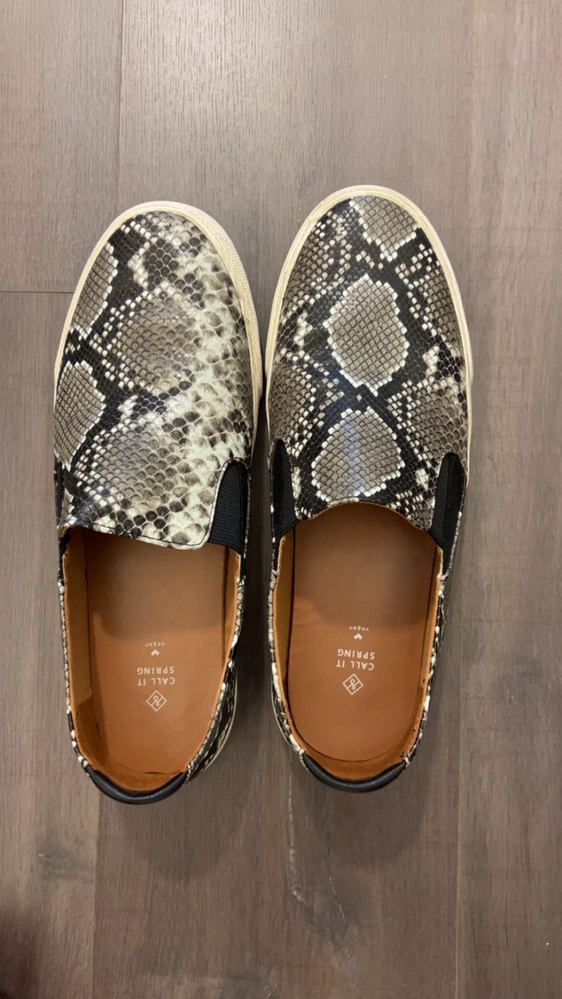 Call It Spring Snakeskin Slip-Ons Size 9.5