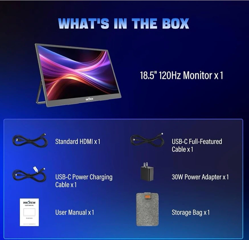 Innoview 18.5" 120Hz Portable Monitor - photo 5