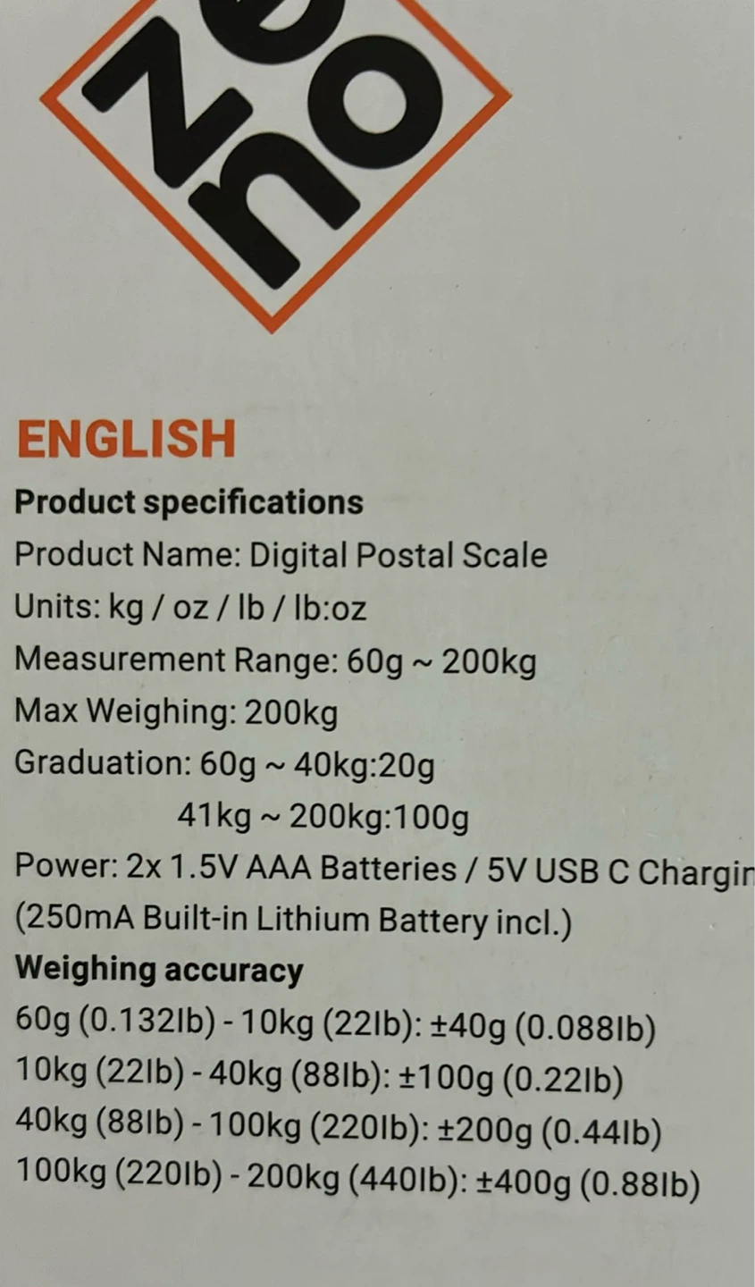New in box Zeno Digital Postal Scale - photo 2