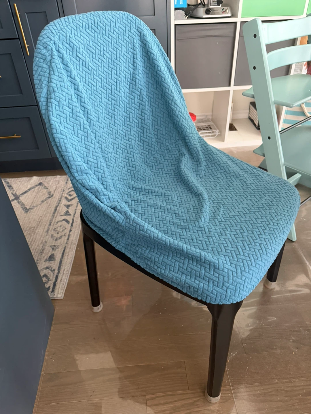 Set of 4 Turquoise Blue Stretch Dining Chair Covers
