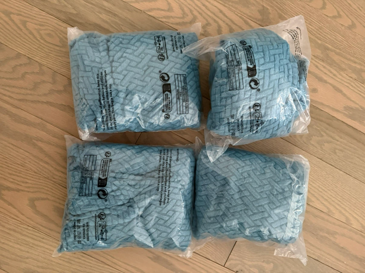 Set of 4 Turquoise Blue Stretch Dining Chair Covers - photo 2
