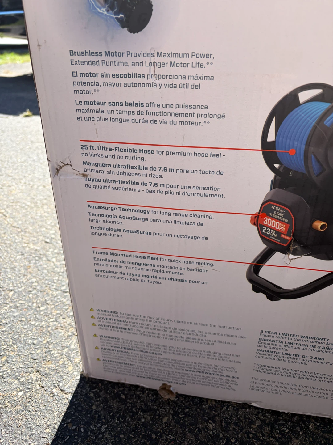 New in box! 3000 PSI Electric Pressure Washer - photo 3