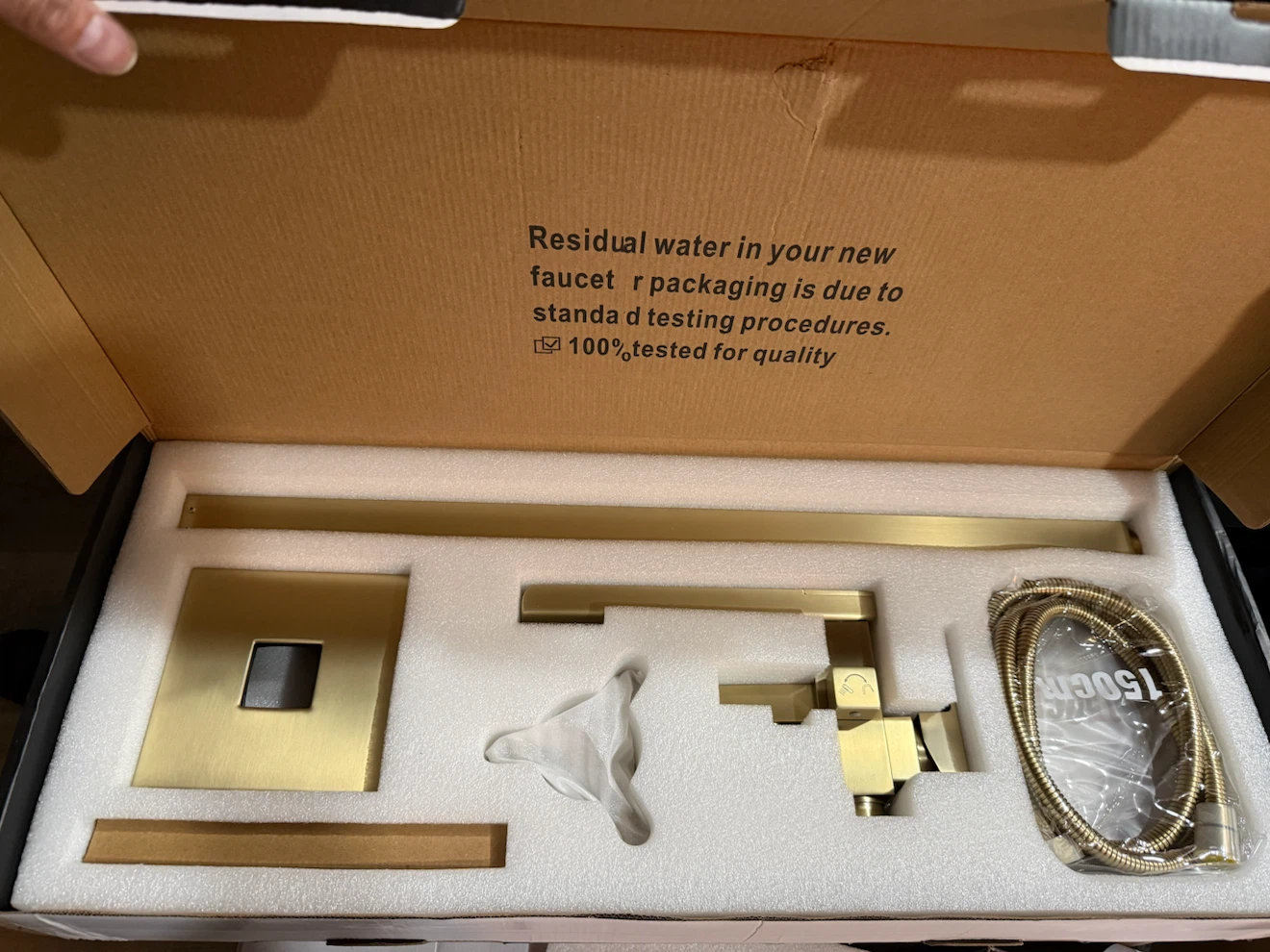 Brushed Gold Floor-Mounted Bathtub Faucet - photo 5