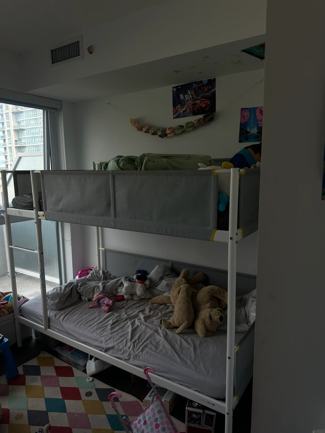 IKEA VITVAL Bunk bed frame, white/light gray, Twin