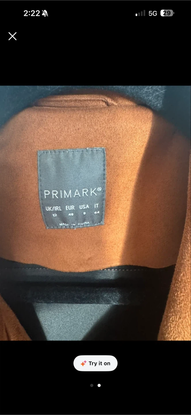 Primark Faux Suede Biker Jacket Brown-size 8 - photo 2