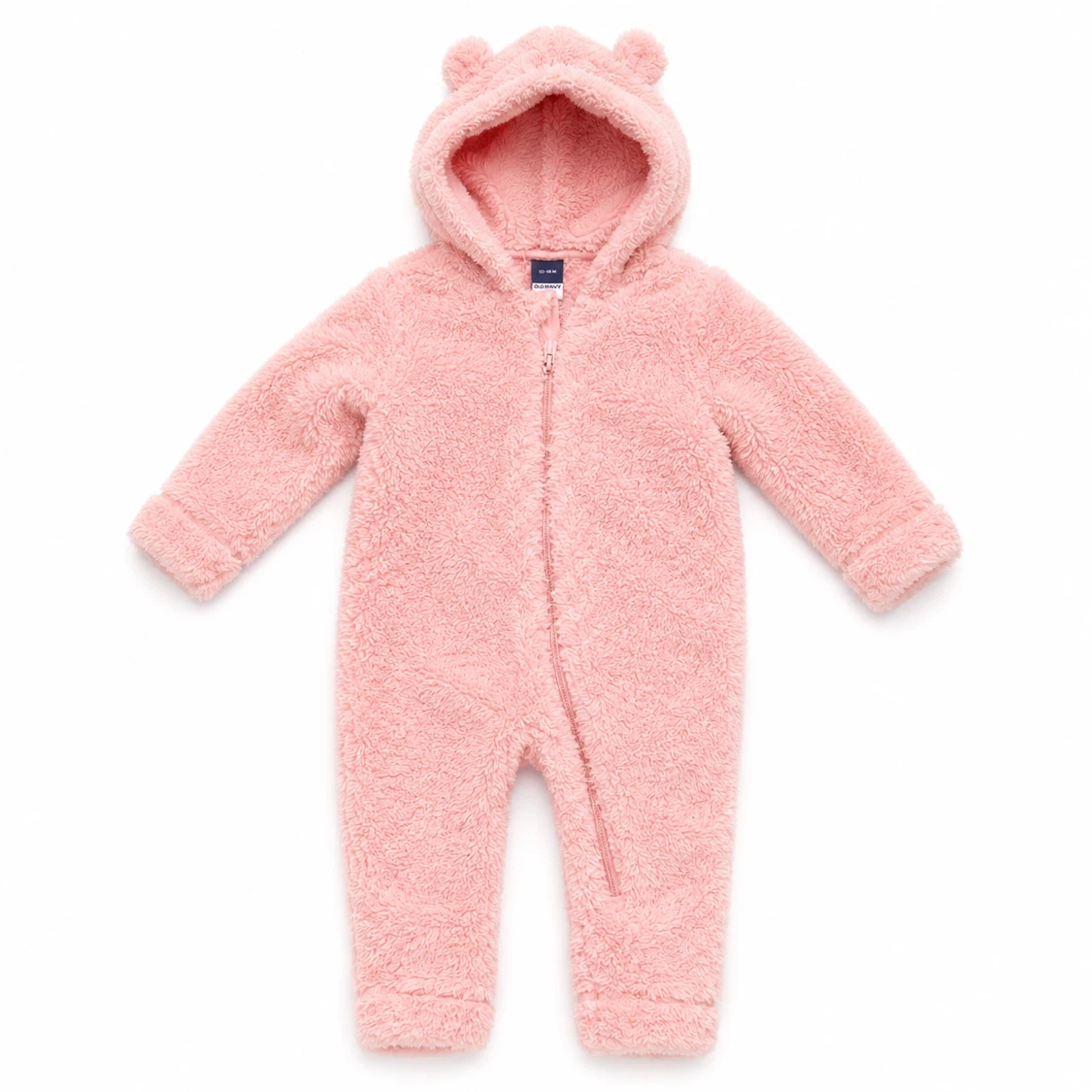 Old Navy pink bear ear fleece sleeper