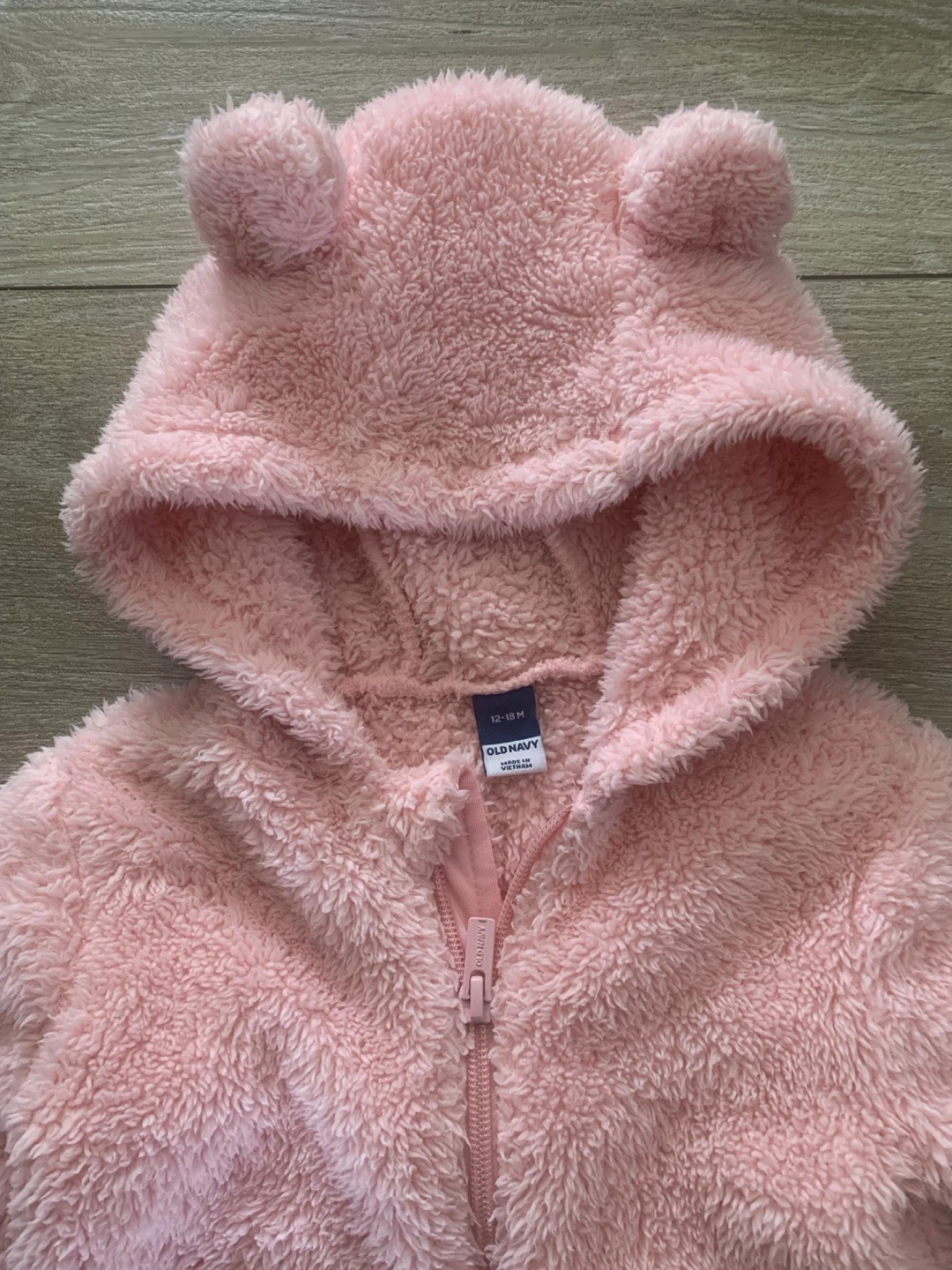 Old Navy pink bear ear fleece sleeper - photo 3