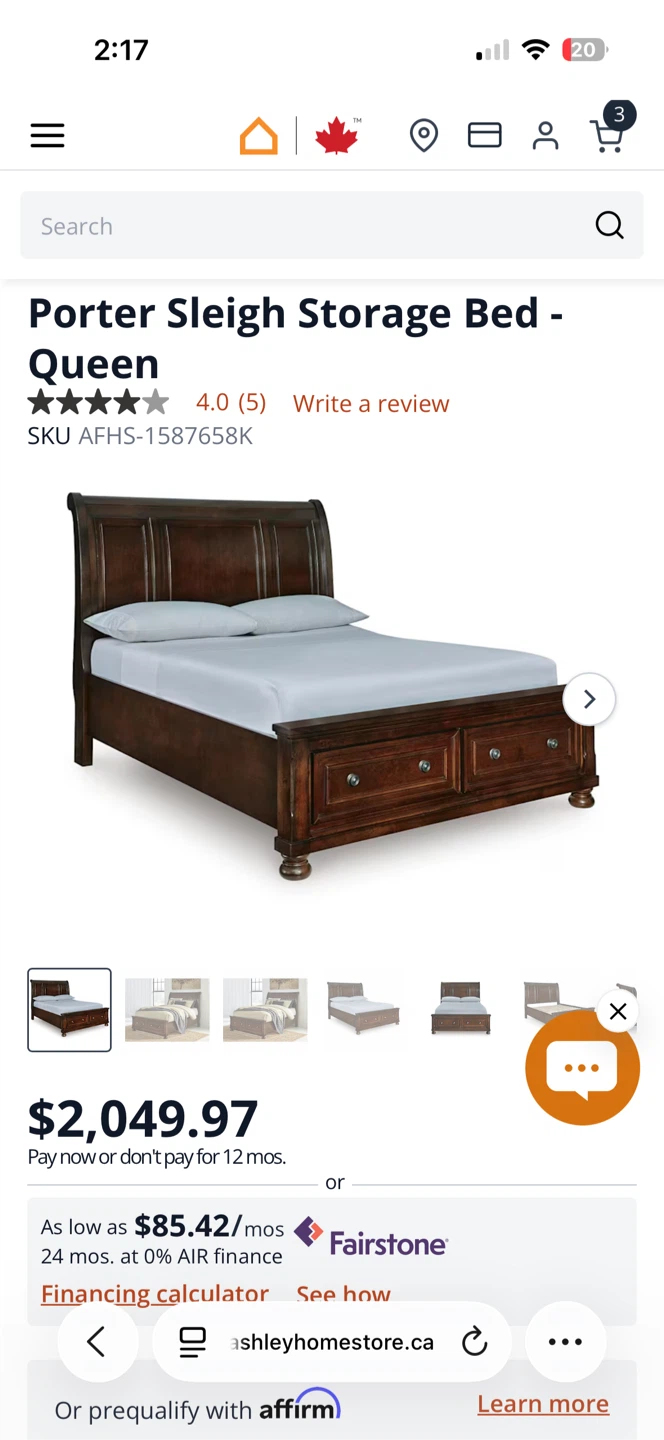Queen bed set, 2 night stand, dresser + mirror