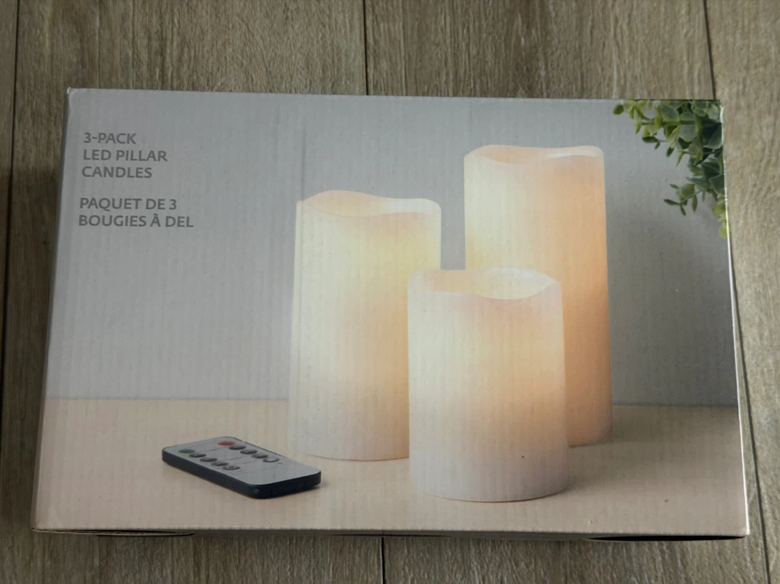 3-Pack LED Pillar Candles