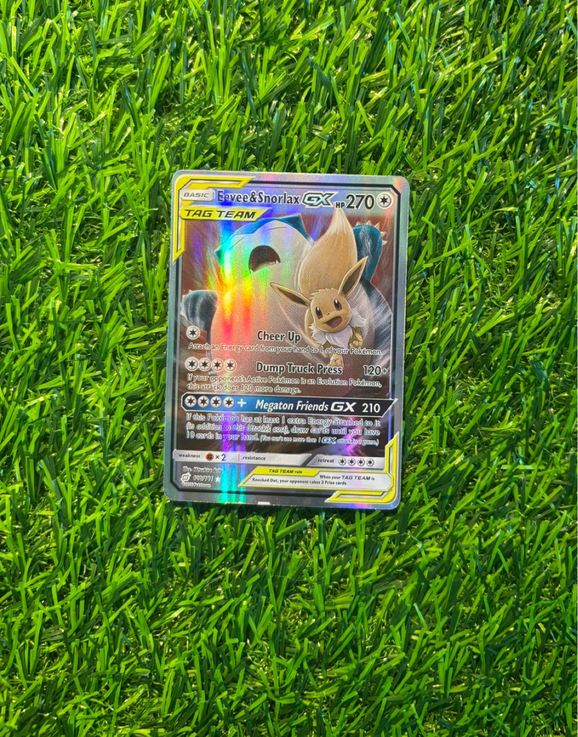 Eevee & Snorlax GX Tag Team Pokemon Card