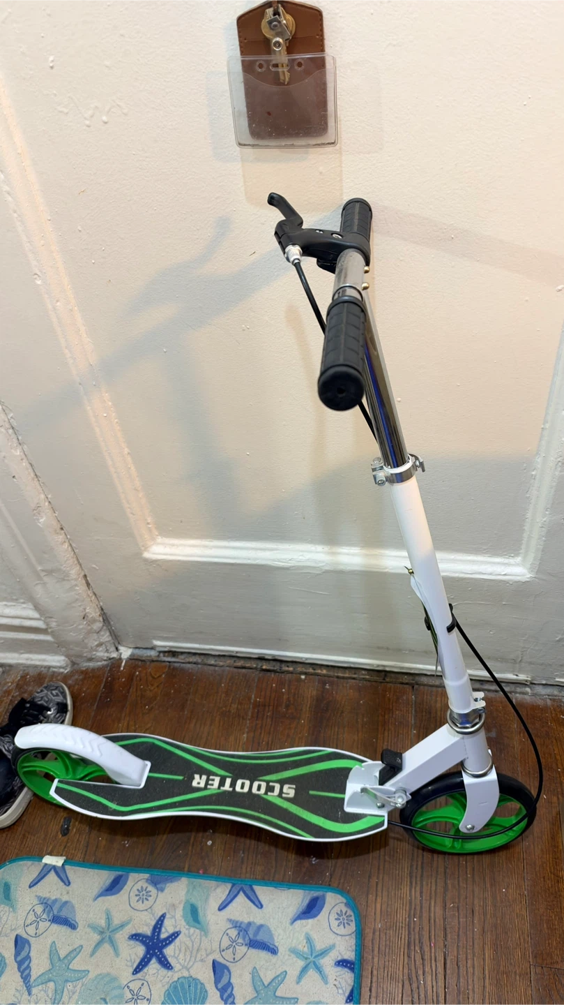 White and Green Kick Scooter