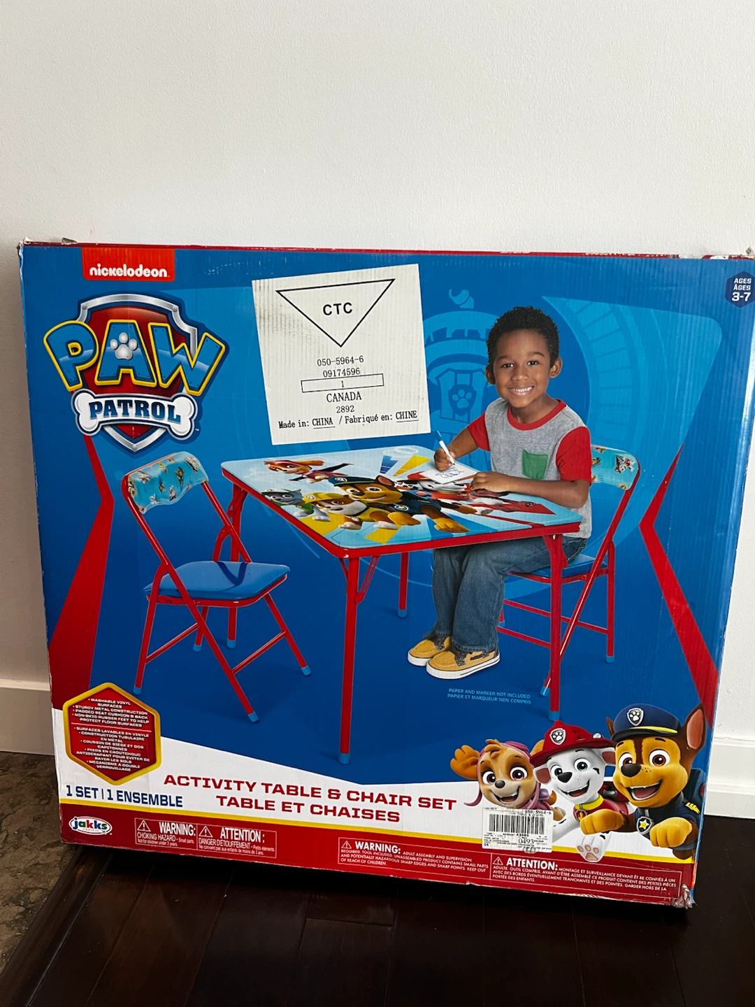 Brand New PAW Patrol Activity Table & 2 Chairs