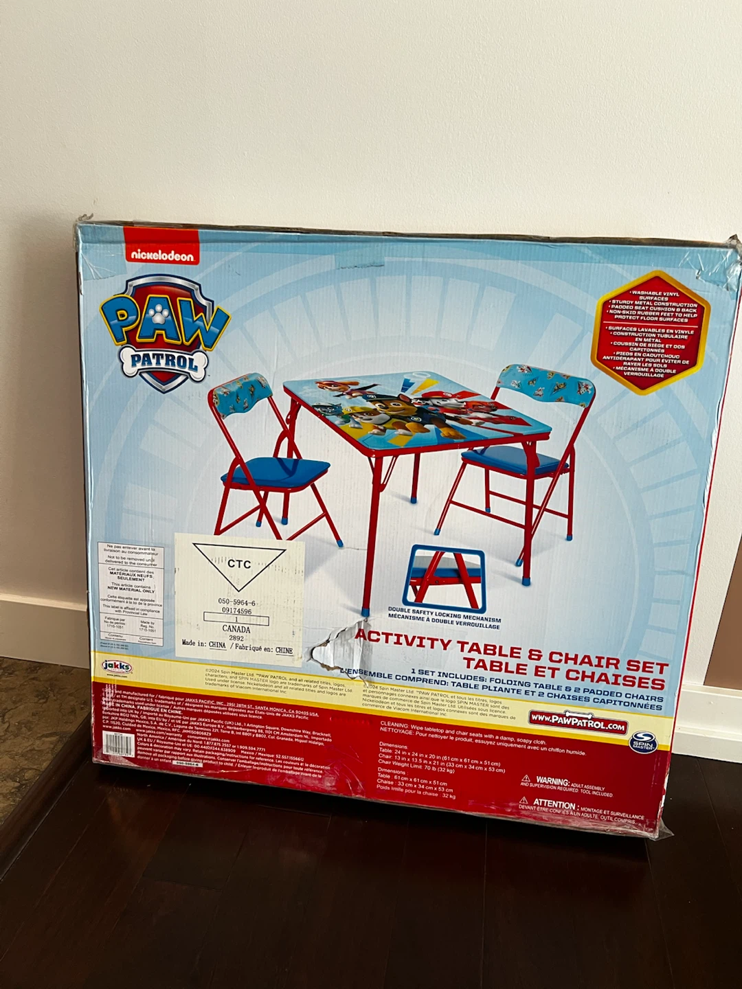 Brand New PAW Patrol Activity Table & 2 Chairs - photo 2