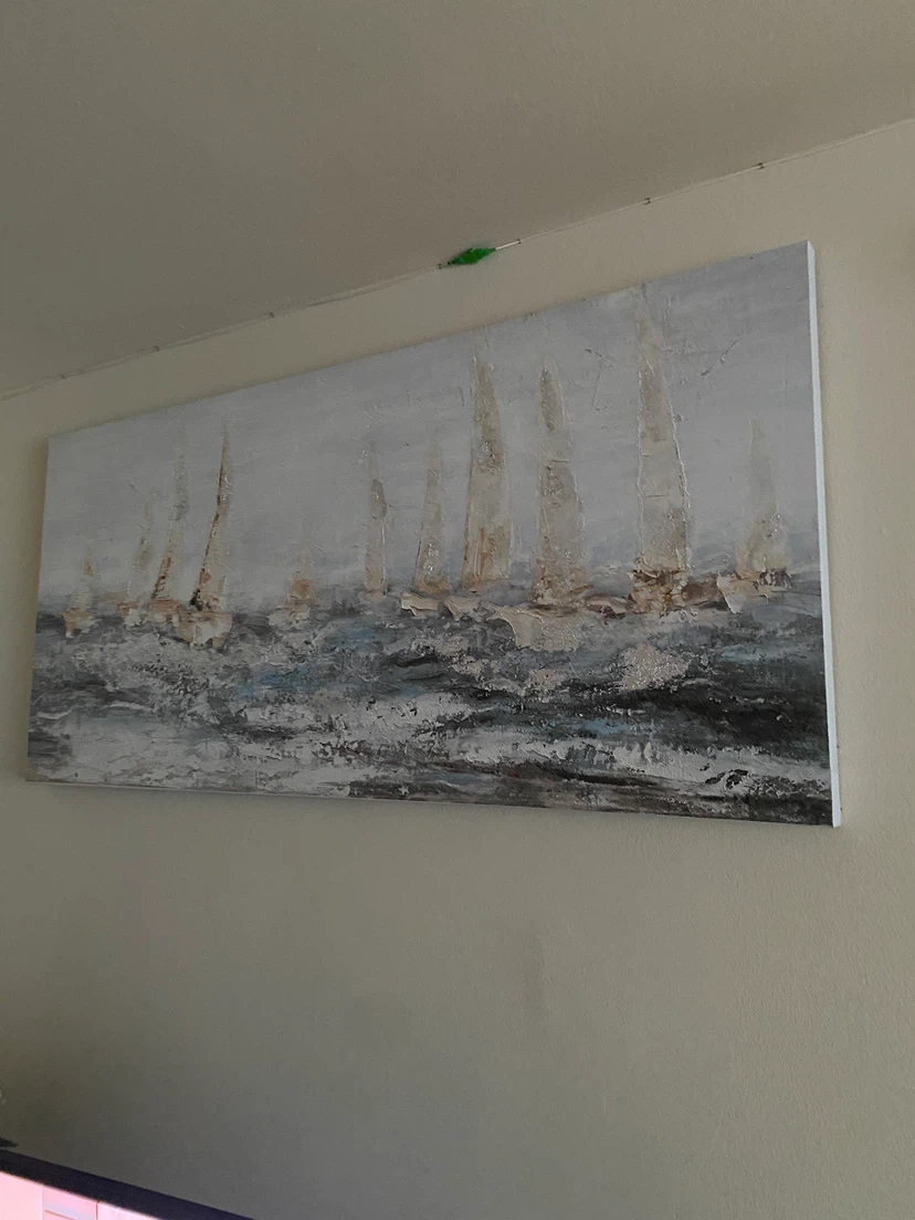 Large Sailboat Oil Painting