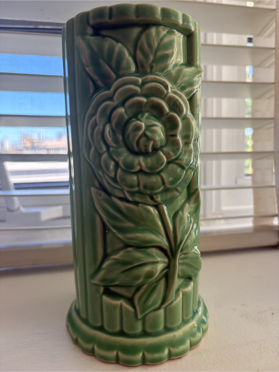 Green Ceramic Floral Vase, Purchased in 1946