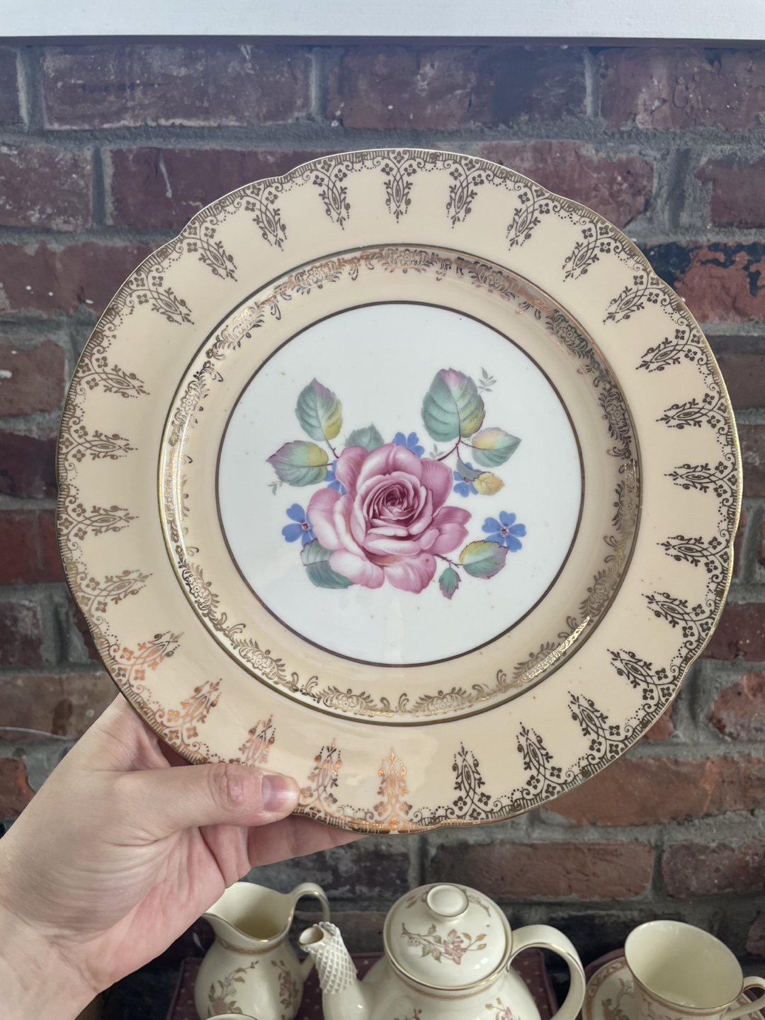 Vintage Rose China Plate