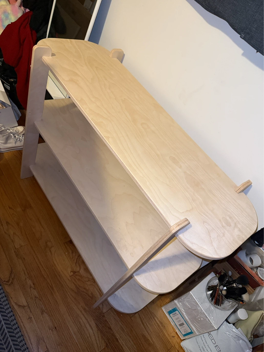 unfnshed Large 3-Tier Wooden Shelving Unit - photo 2