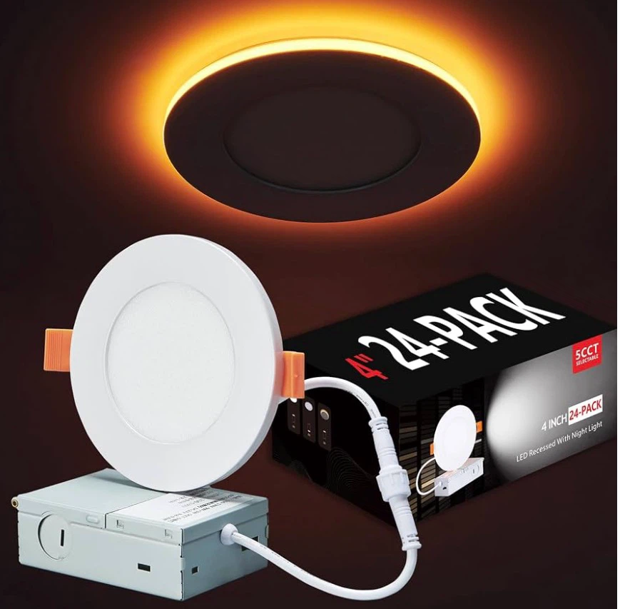 24-Pack 4 Inch LED Recessed Lights with Night Light
