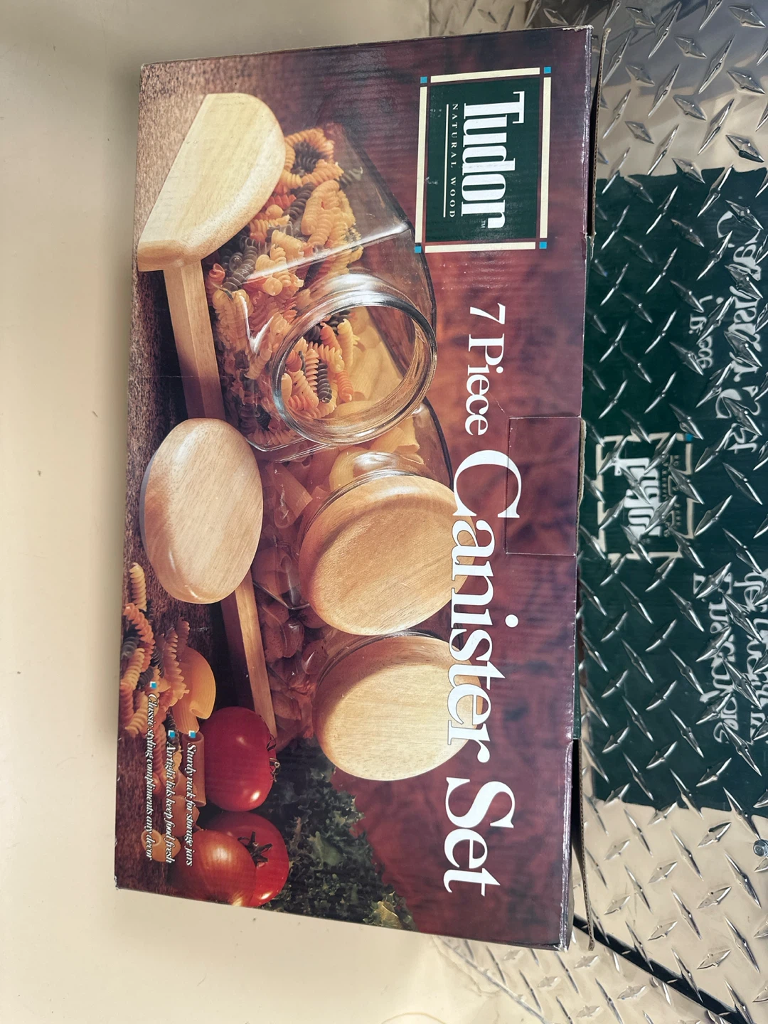 Tudor 7-Piece Natural Wood Canister Set