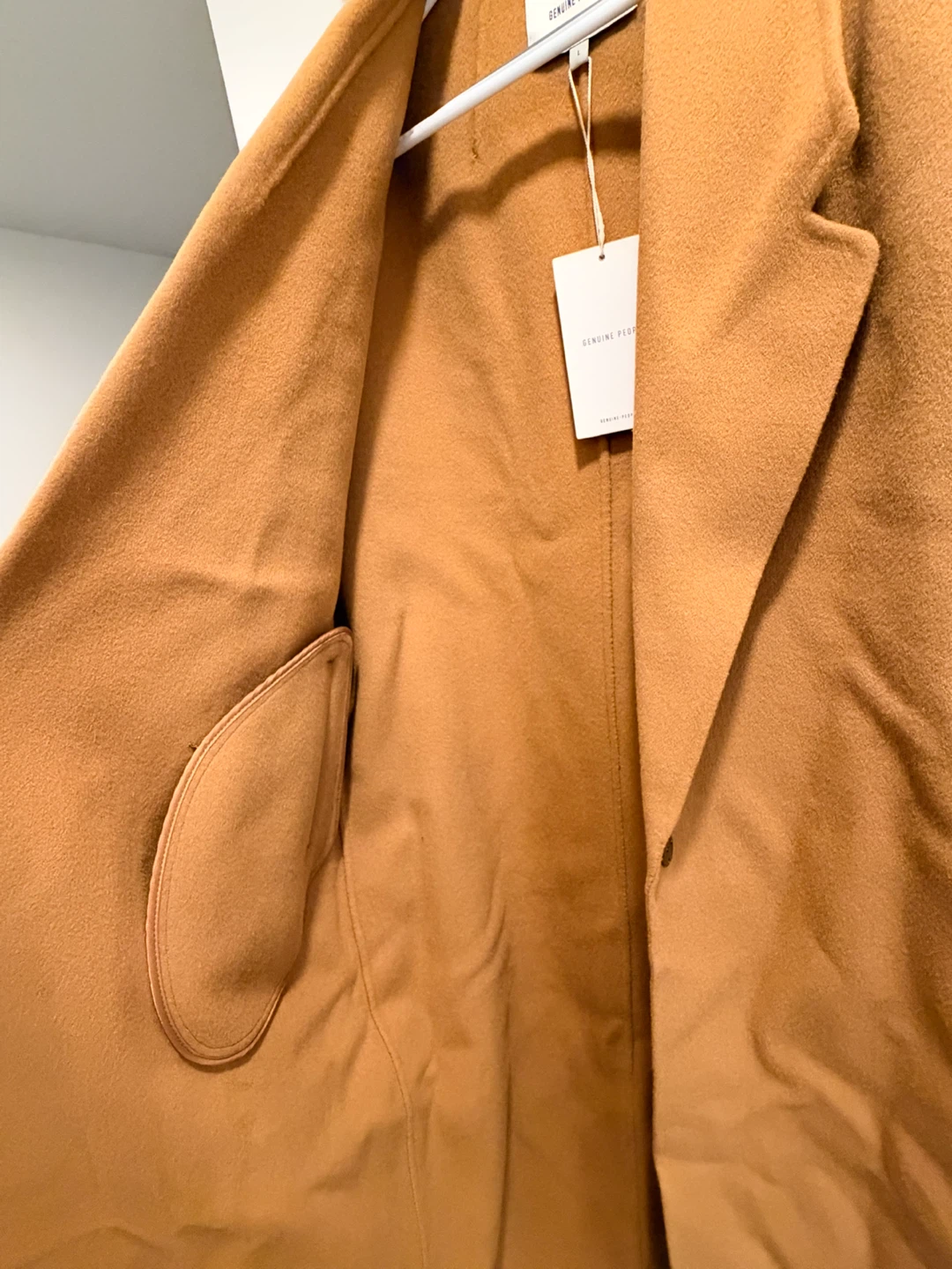 Camel Wool Blend Oversized Coat - New With Tags - Size L - photo 4