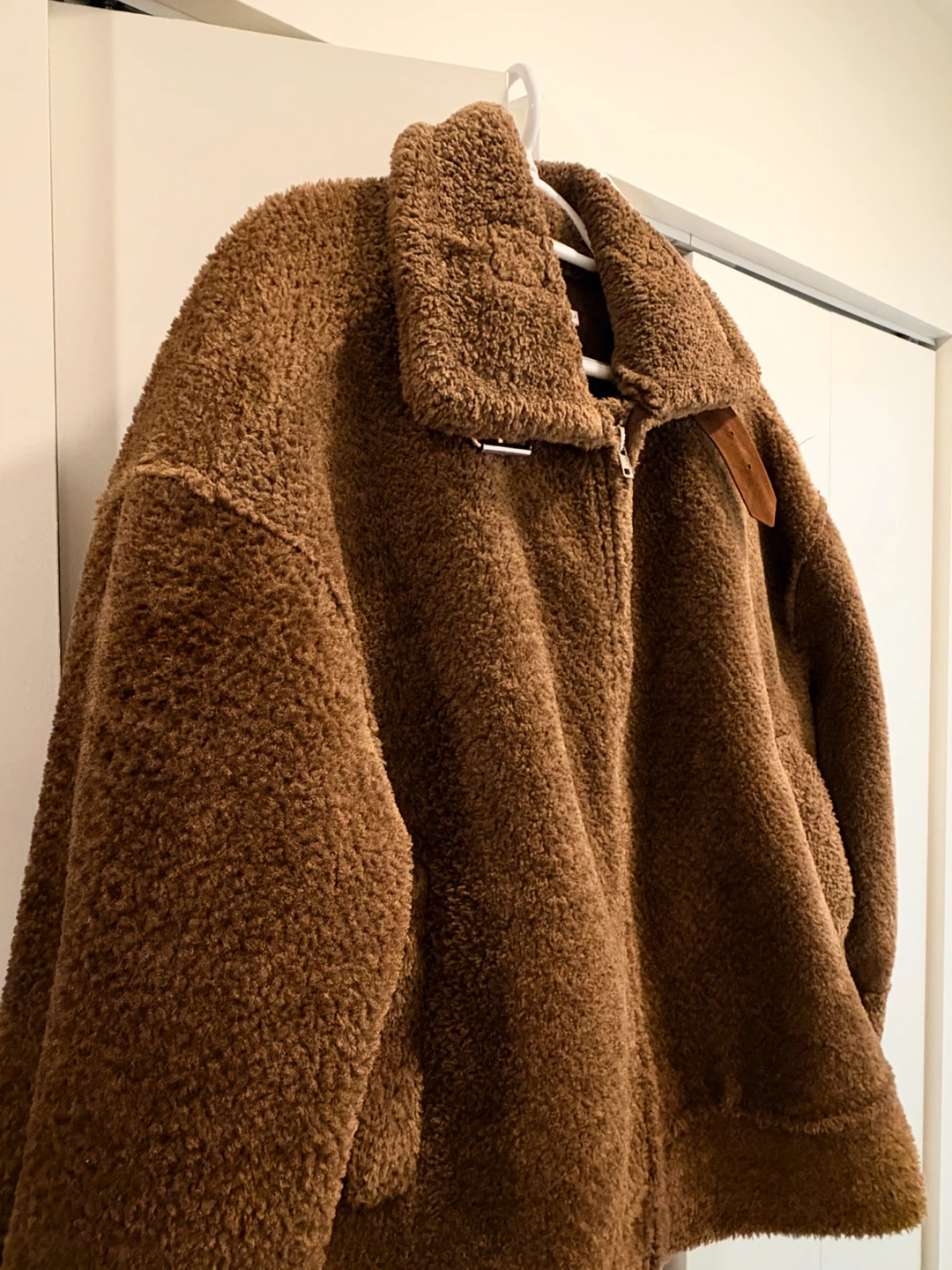 Brown Oversized Teddy Sherpa Jacket - Faux Shearling Style - photo 2