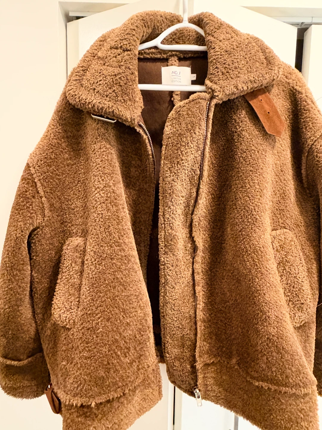 Brown Oversized Teddy Sherpa Jacket - Faux Shearling Style - photo 3