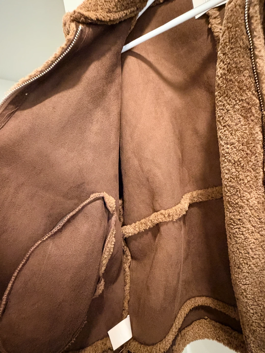 Brown Oversized Teddy Sherpa Jacket - Faux Shearling Style - photo 4
