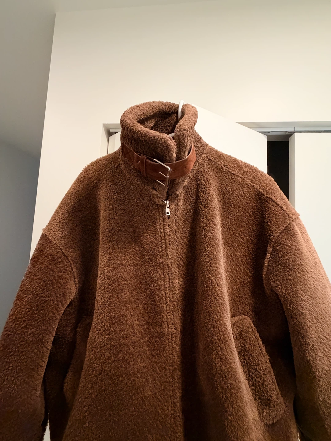 Brown Oversized Teddy Sherpa Jacket - Faux Shearling Style - photo 5