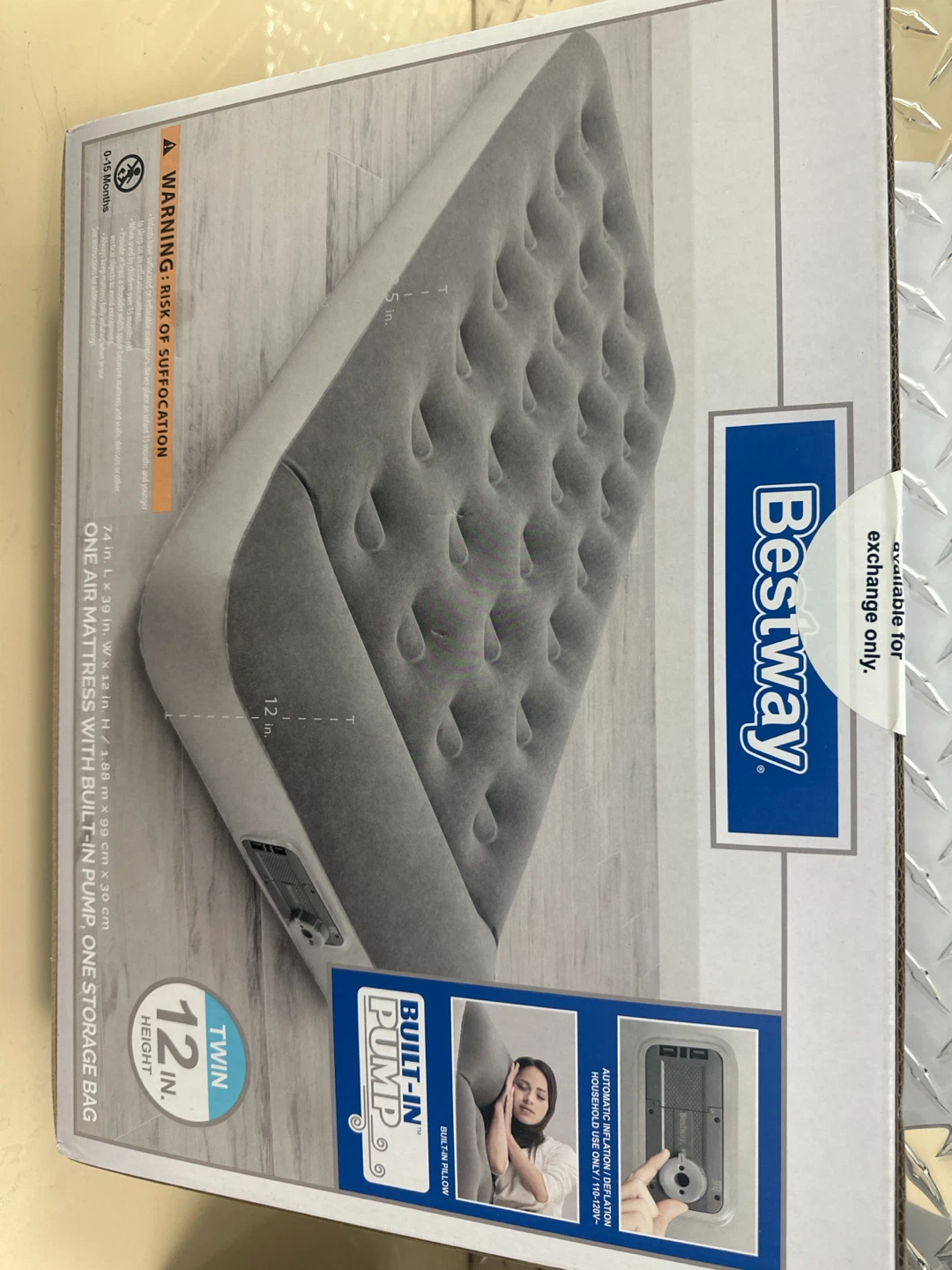 Bestway Twin Air Mattress with Built-in Pump