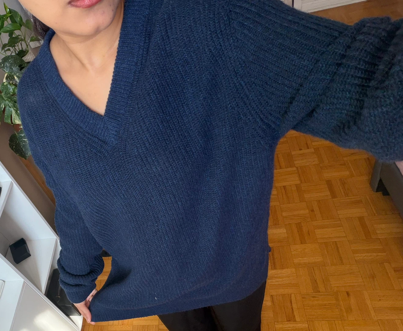 Navy Blue V-Neck Sweater