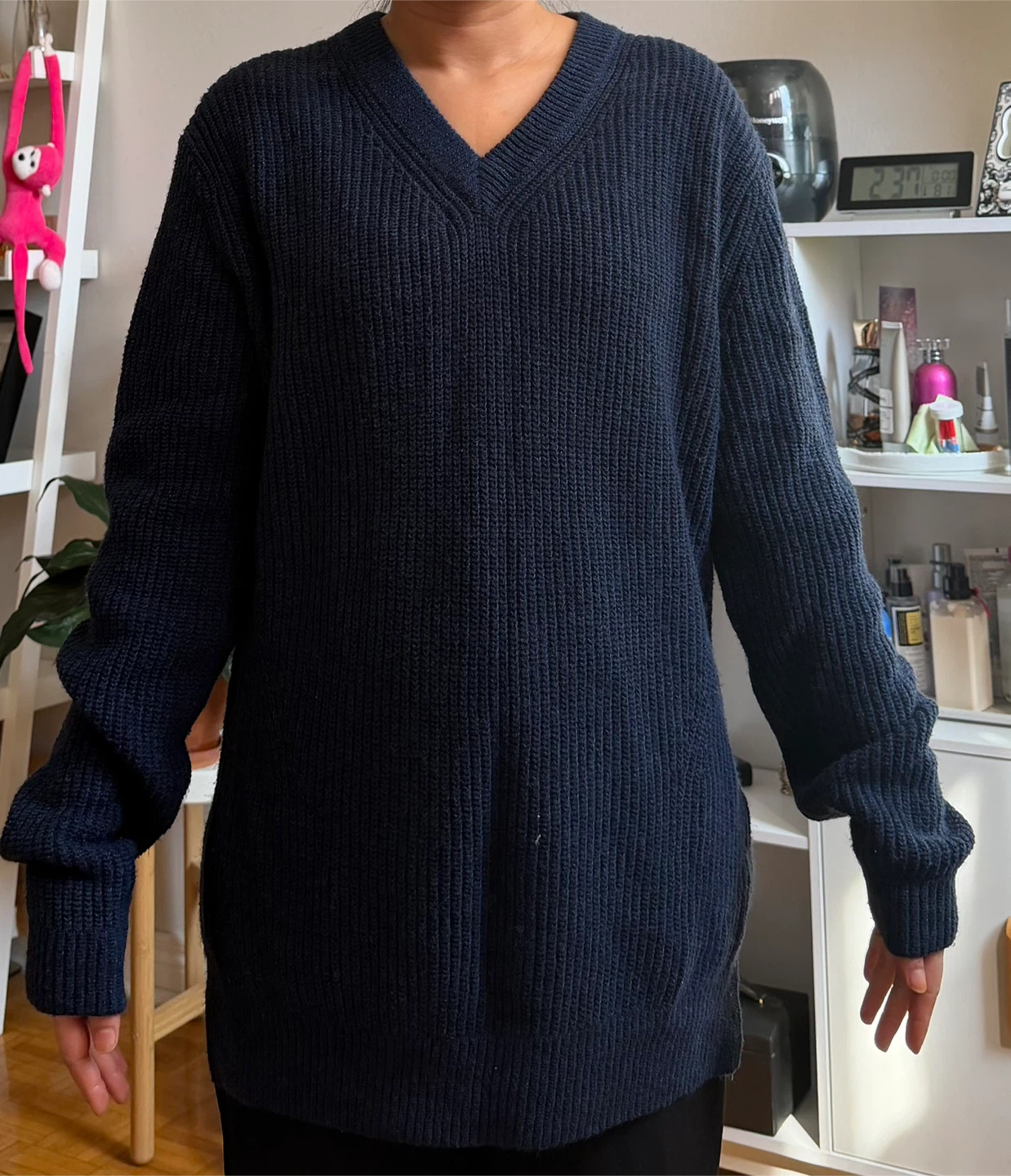 Navy Blue V-Neck Sweater - photo 3