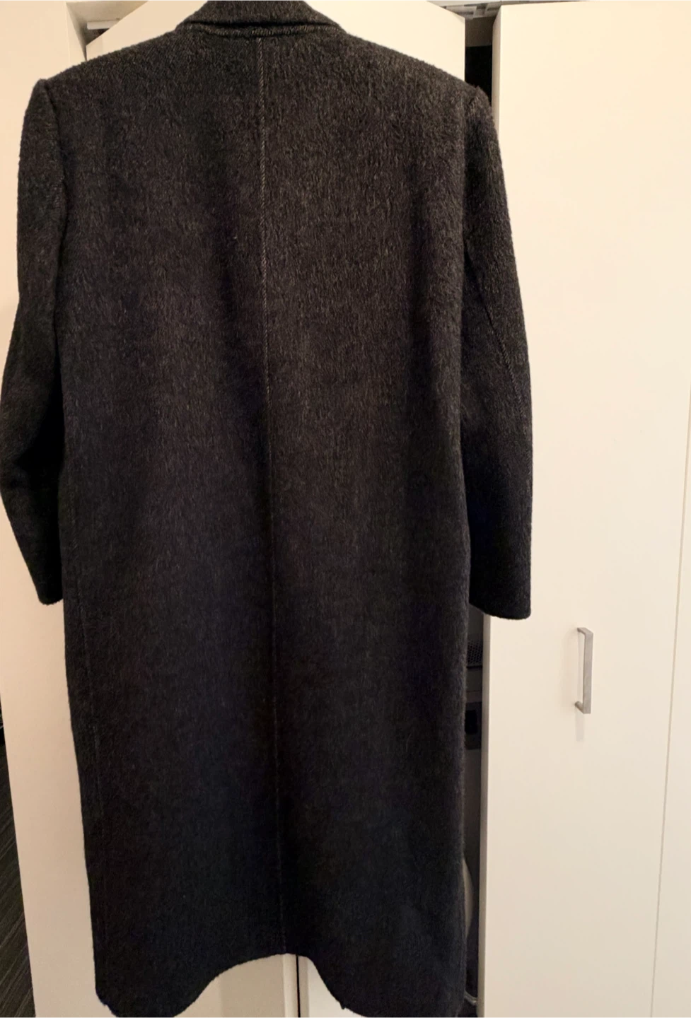 Charcoal Wool Rabbit Hair & Silk Blend Long Coat - Size L - photo 3