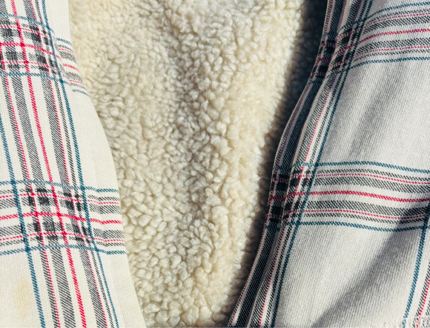 Plaid Zip-Up Warm Sherpa lined Hoodie (large) - photo 3