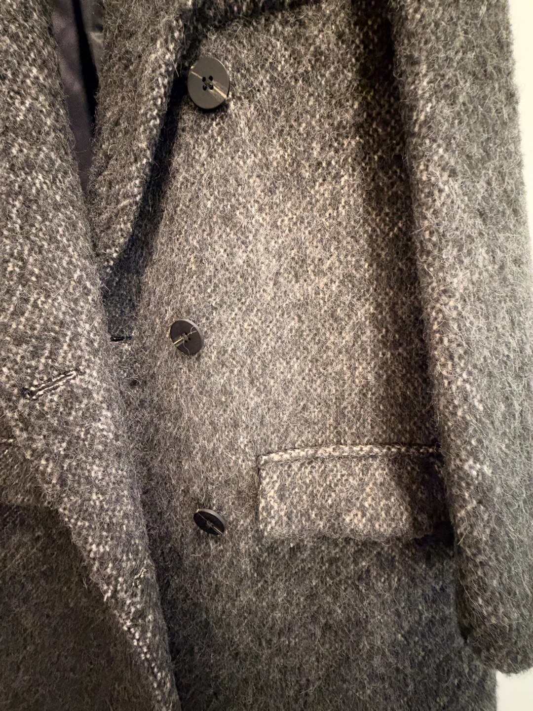 Grey Wool Alpaca Cashmere Blend Long Coat - Size L - photo 2