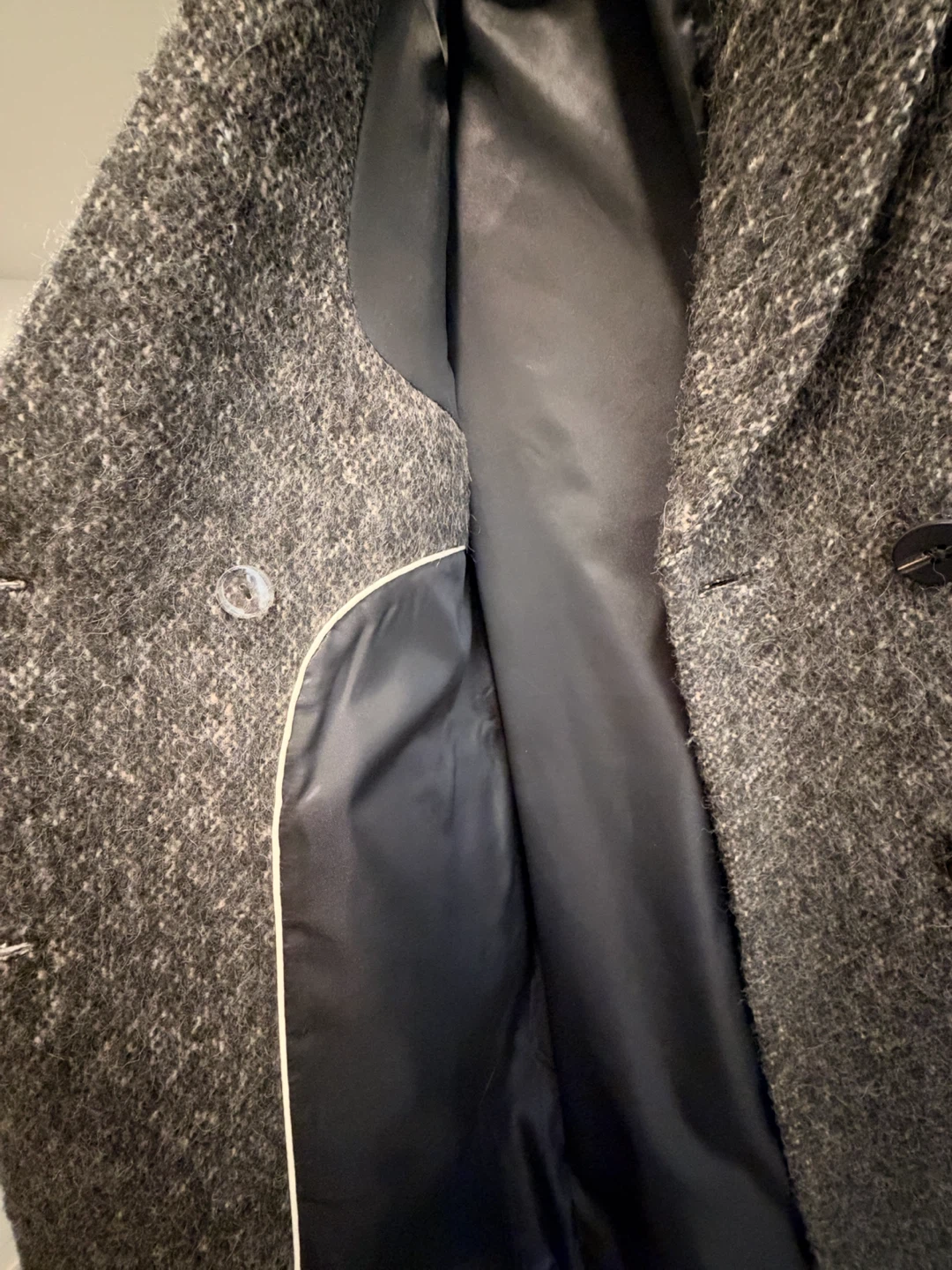 Grey Wool Alpaca Cashmere Blend Long Coat - Size L - photo 3