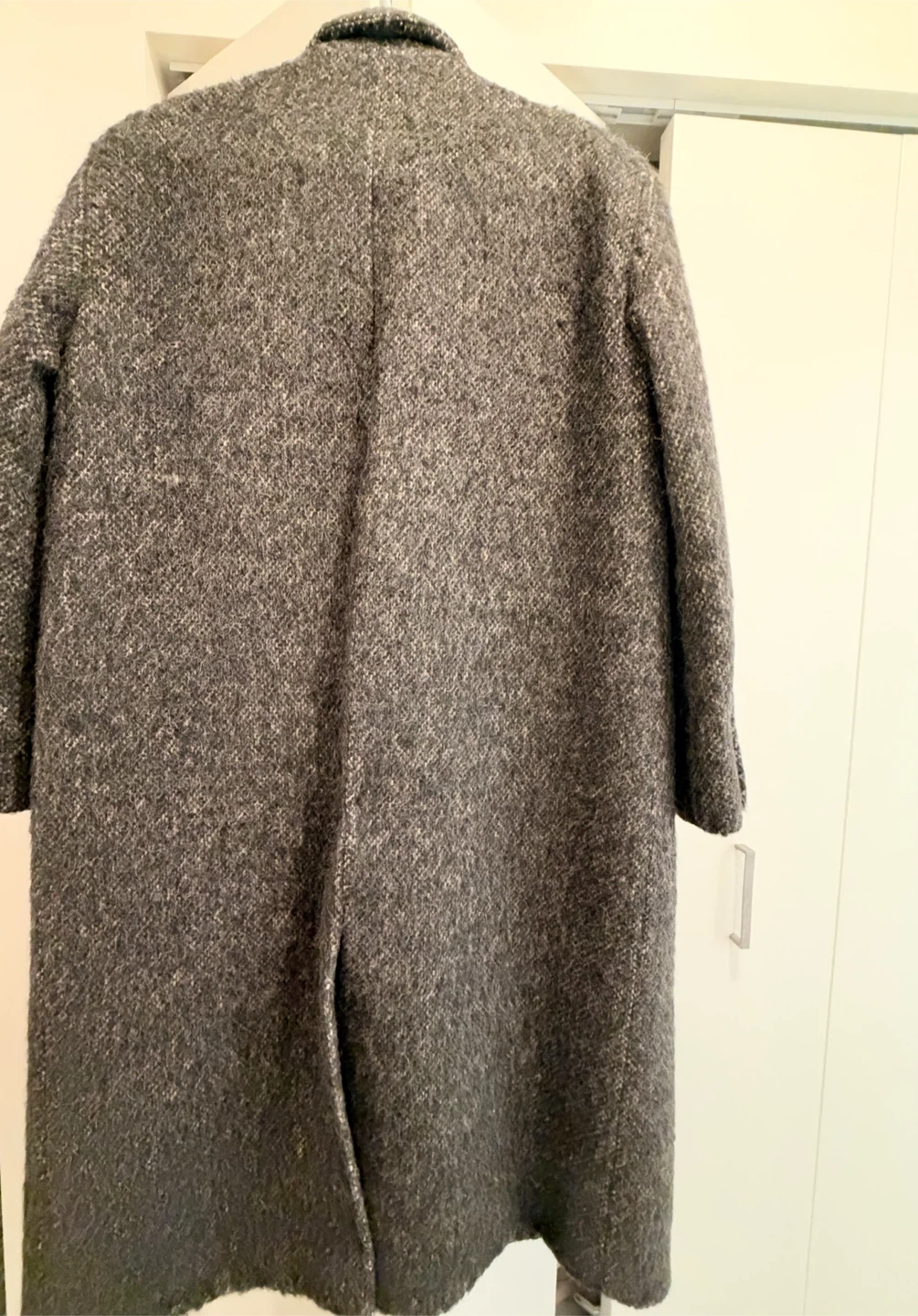 Grey Wool Alpaca Cashmere Blend Long Coat - Size L - photo 5