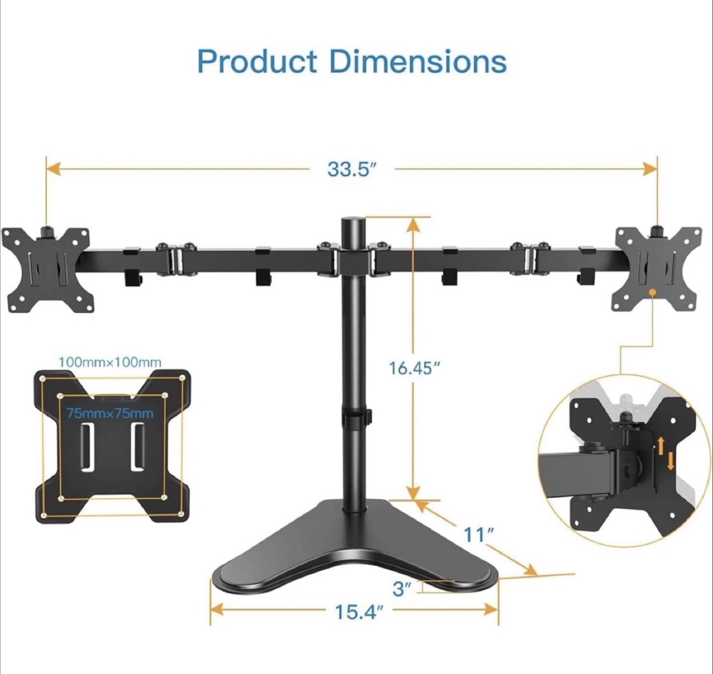 Dual Monitor Desk Mount Stand - photo 2