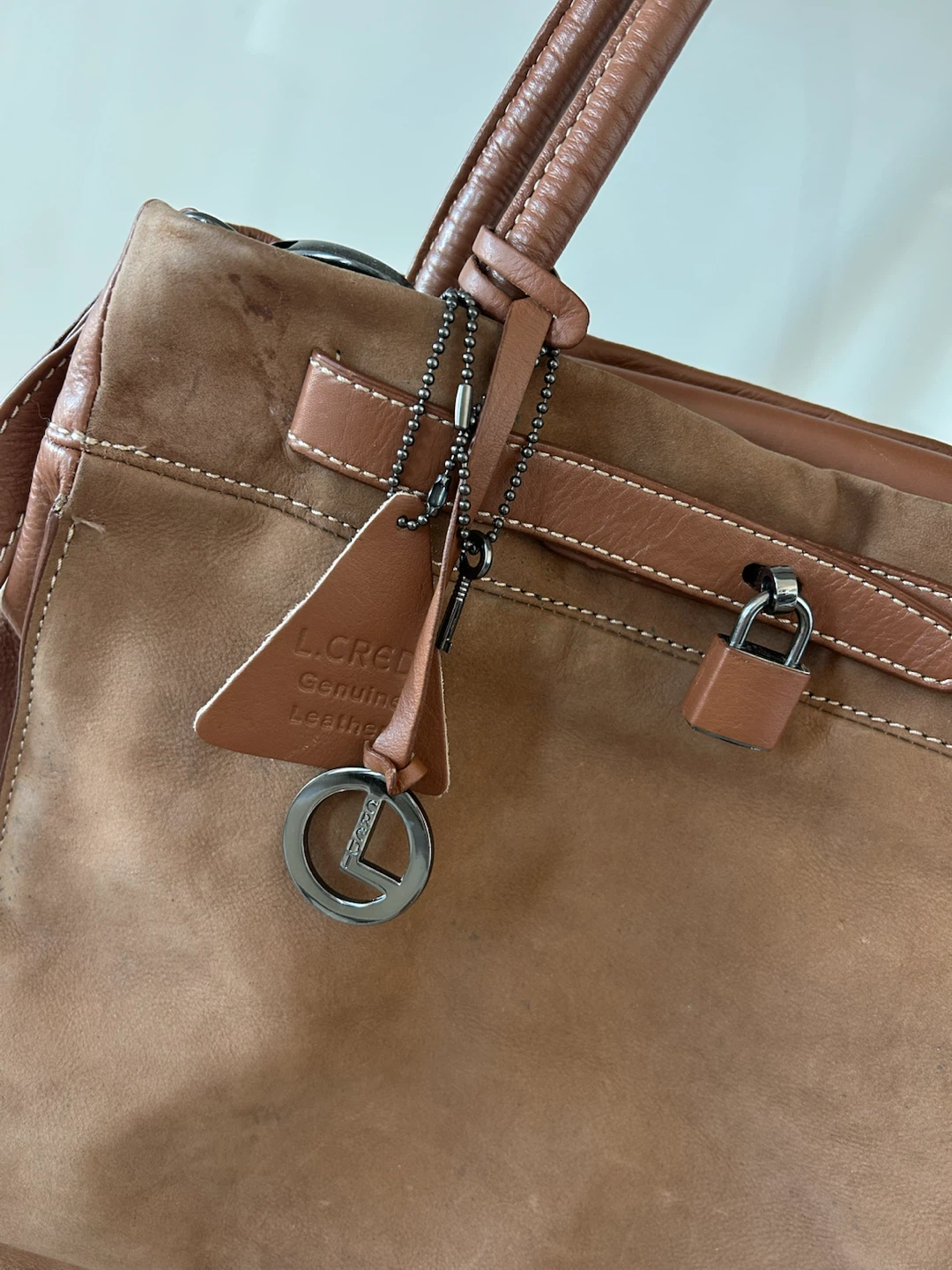 L.CREDI Genuine Leather Brown Handbag - photo 2