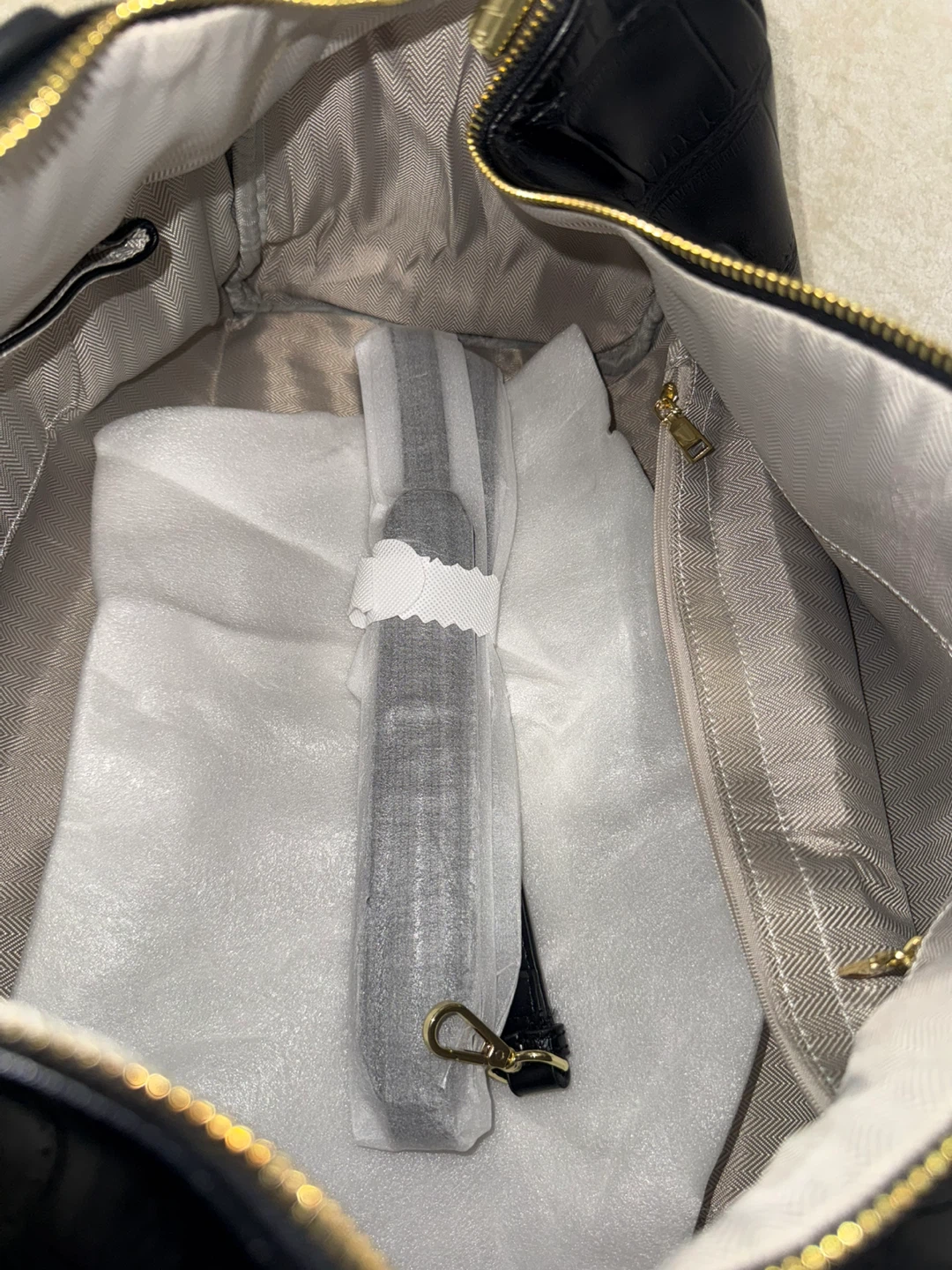 Black Croc-Embossed Duffel Bag - photo 5