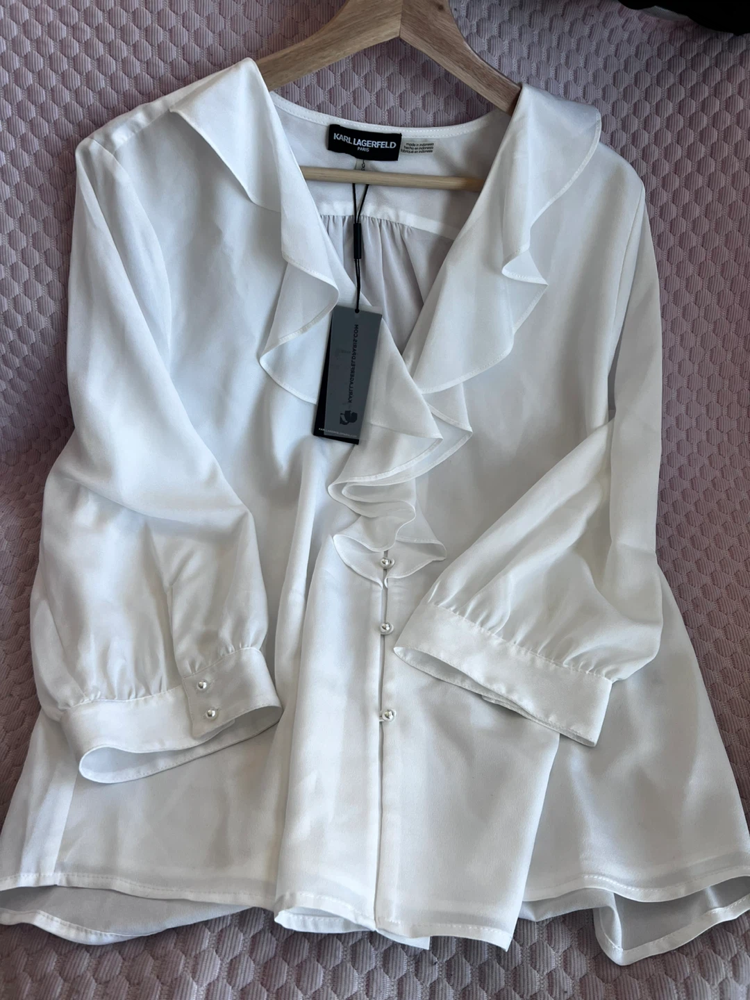 Karl Lagerfeld White Ruffled Blouse - photo 3
