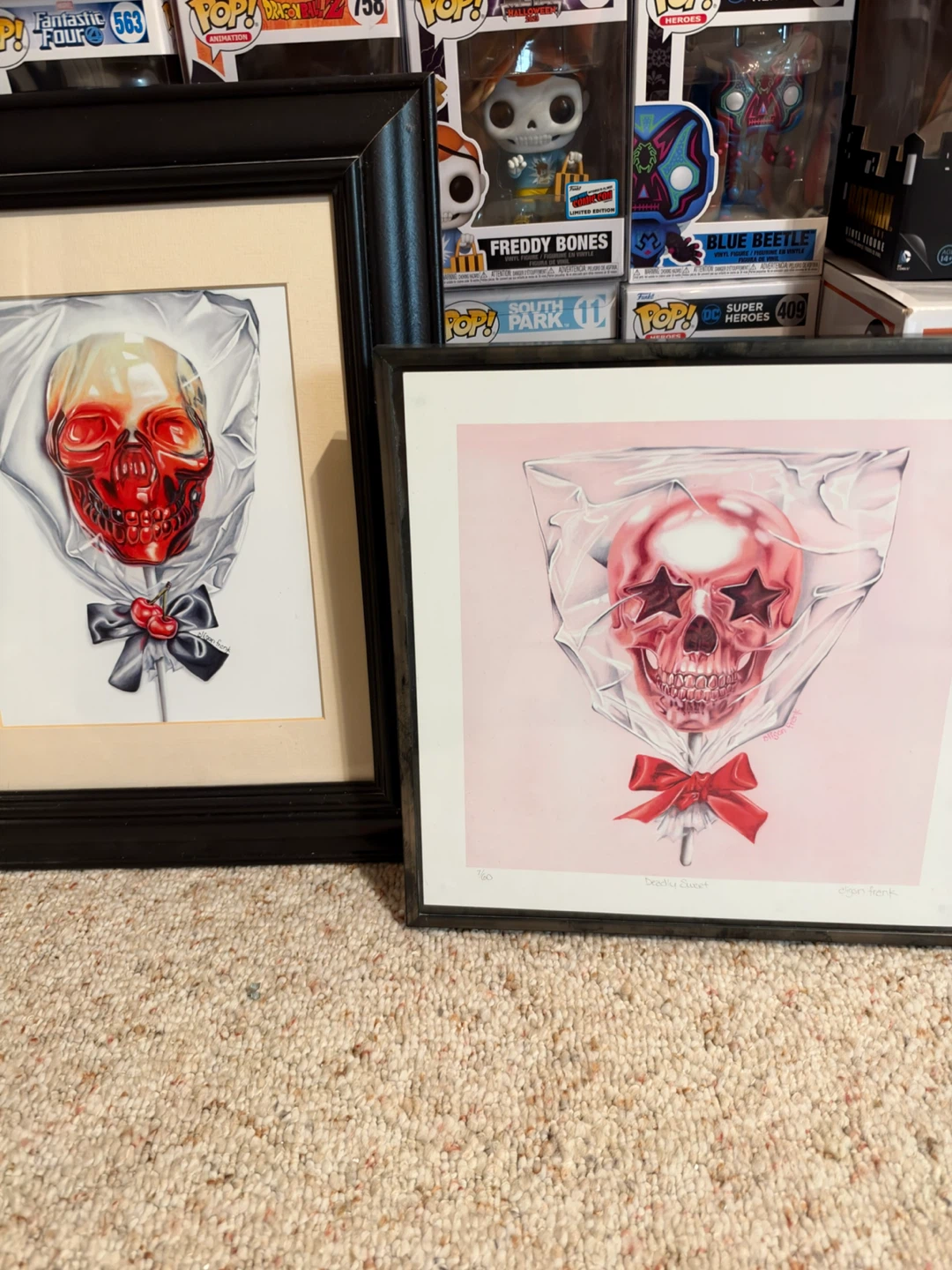 Skull  lollipops prints by local artist