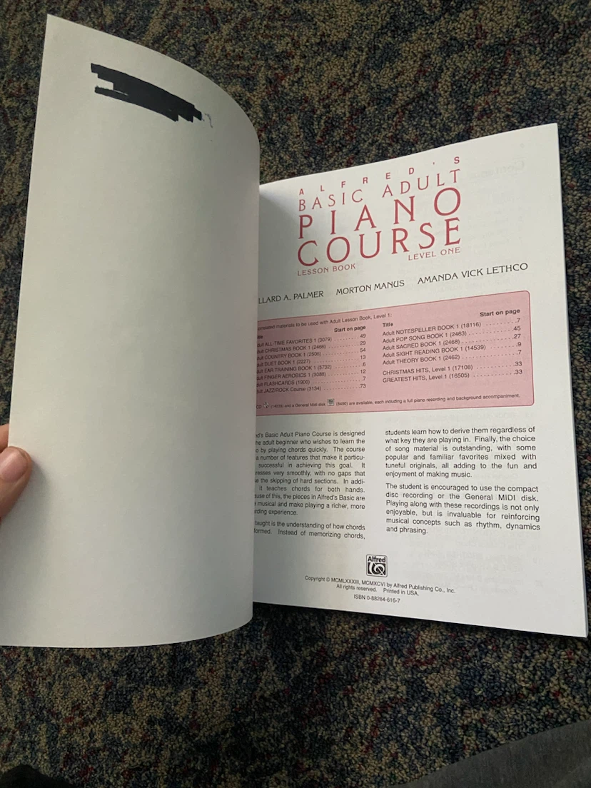 Alfred's Basic Adult Piano Course Level One +cd - photo 3