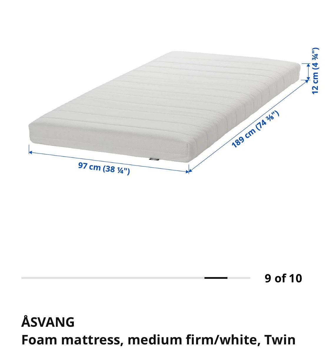 IKEA one firm off white foam twin Mattress - photo 3