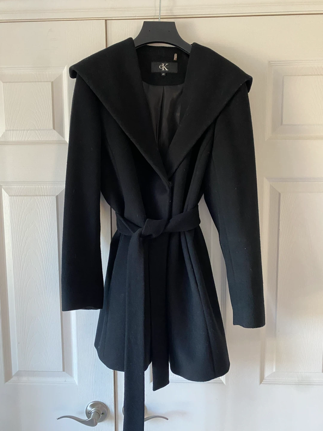 Calvin Klein Black Wool Coat