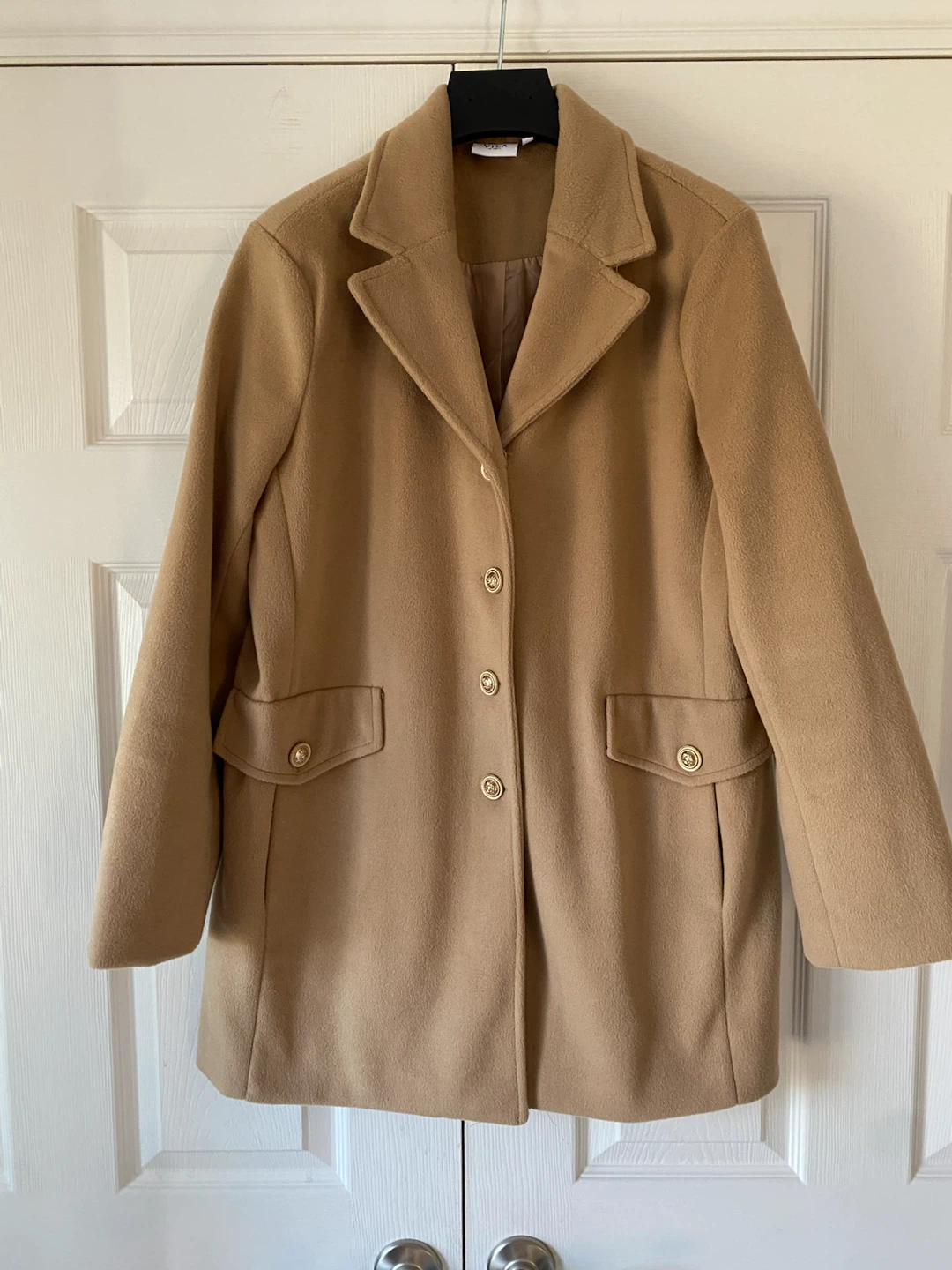 Vila Tan Wool-Blend Coat
