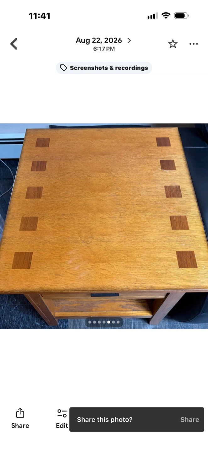 Solid Oak End Tables with Drawer - photo 3