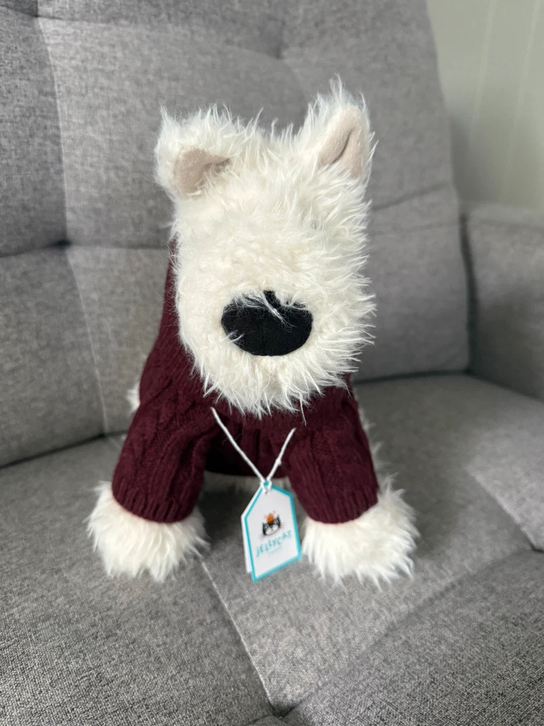 Jellycat Munro Scottie Dog Winter Jumper Plush