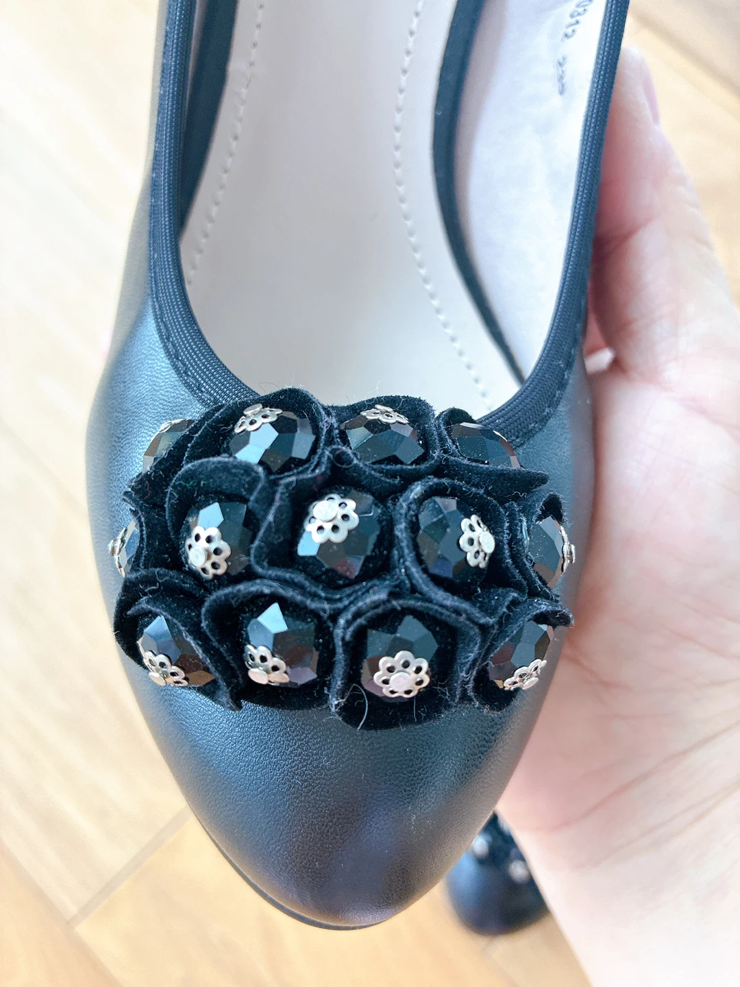 Moonbasa Black Leather Wedge Heels , heel height 6cm - photo 3