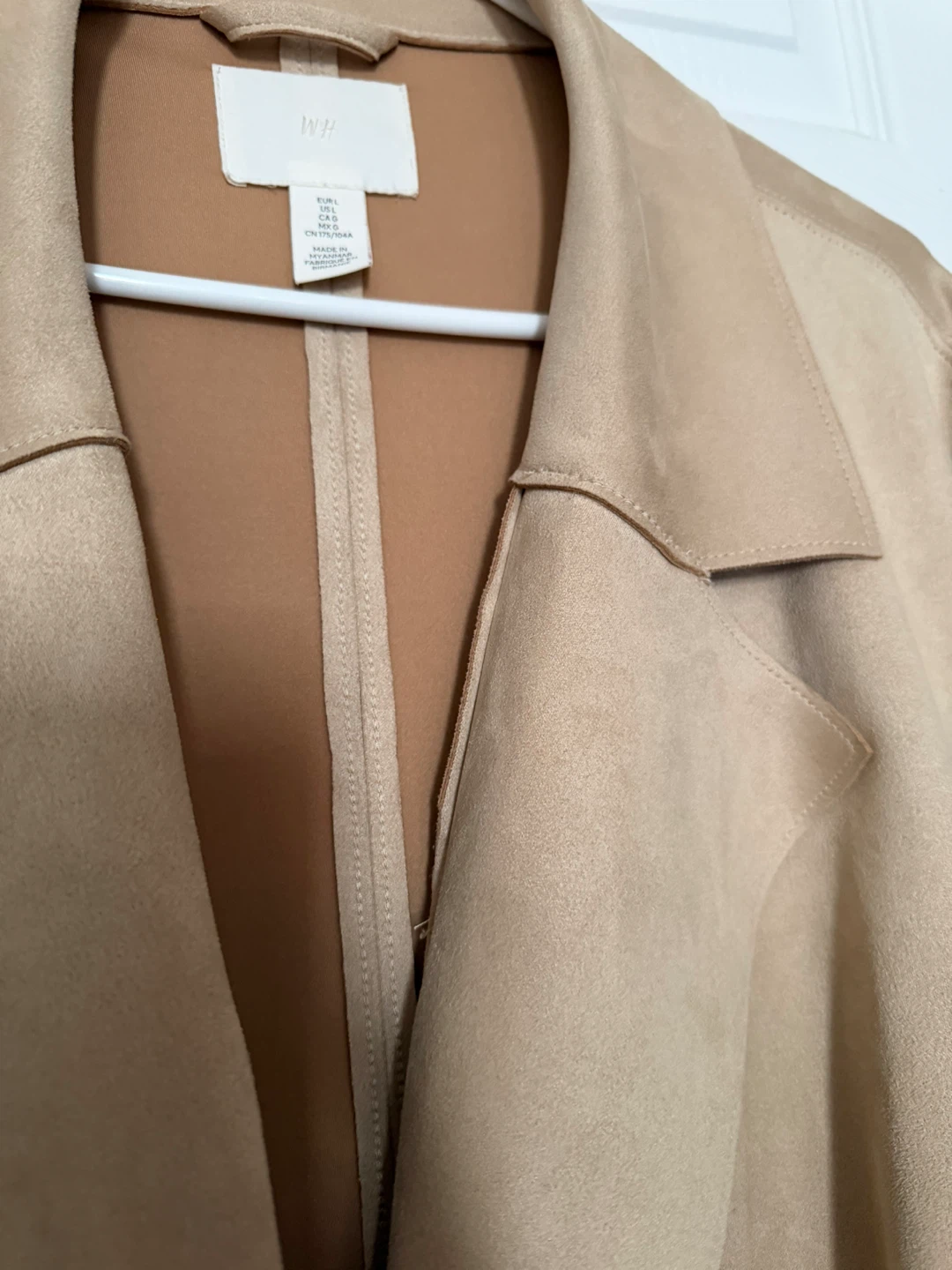 H&M Tan Suede-Look Trench Coat - photo 3