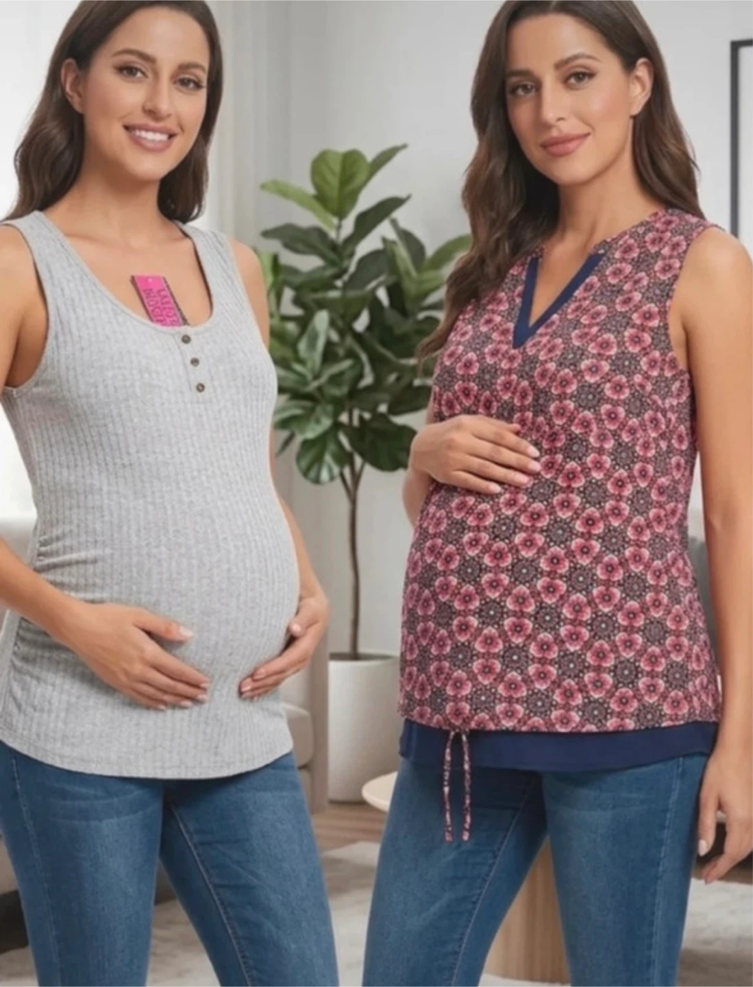 Two Maternity Sleeveless Tops size M